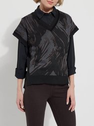 Kimberly Sweater Vest - Abstract Overlay Jacquard