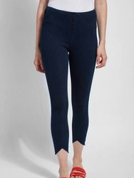 Lynette Scallop Edge Denim Pant - Indigo