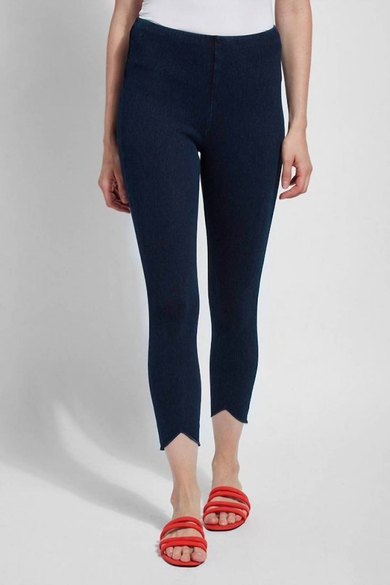 Lynette Scallop Edge Denim Pant - Indigo