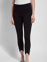 Lynette Scallop Edge Denim Pant - Black