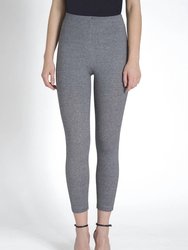 Mindy Zip Crop Pant - Grey Tweed