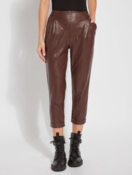 Ruth Pleated Crop Pant - Deep Mulberry