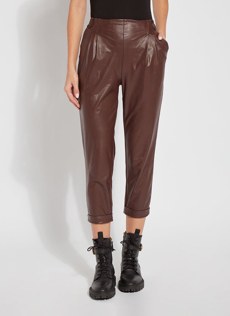 Ruth Pleated Crop Pant - Deep Mulberry