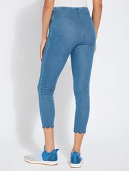 Scallop Edge Ankle Denim Legging