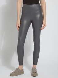 Textured Leather Legging - 28.5" Inseam - Solid Charcoal