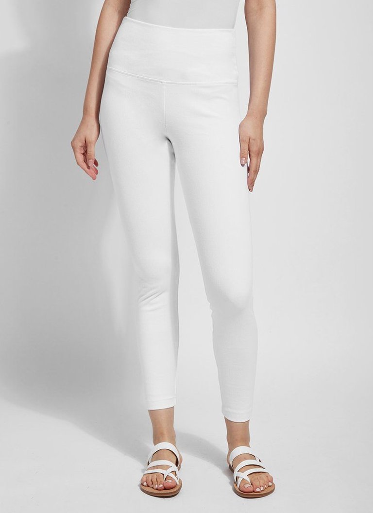 Waist-to-Ankle Denim Leggings - White