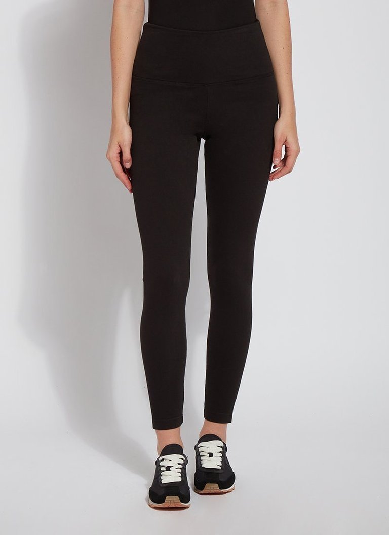 Waist-to-Ankle Denim Leggings - Black