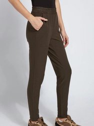 Women's Autumnal Gathered Waist Pant In Deep Olive