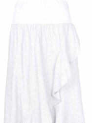 White Linen Skirt - White