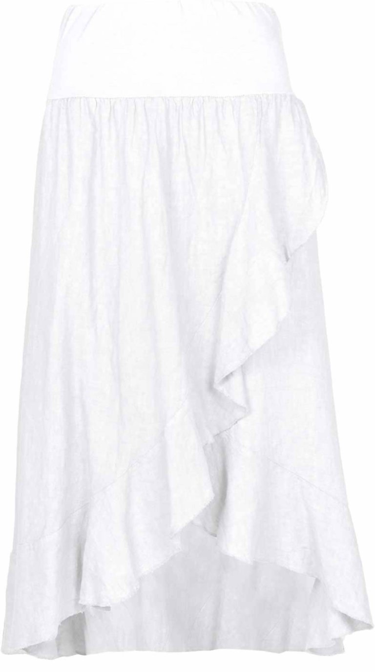White Linen Skirt - White