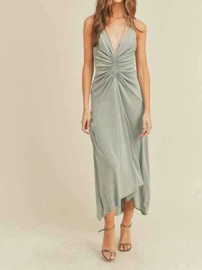 MABLE All The Drama Ruched Halter Midi Dress product
