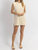 Alys Knit Shoulder Pad Mini Dress - Cream