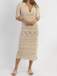 Charter Crochet Midi Dress - Cream