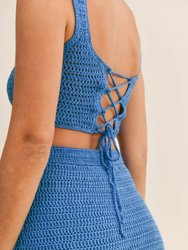 Crochet Crop Top And Skirt Set