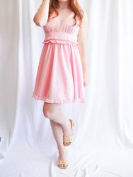 Deep V-Neck Mini Sundress - Pink