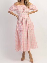 Dreamstate Gingham Maxi Dress - Pink