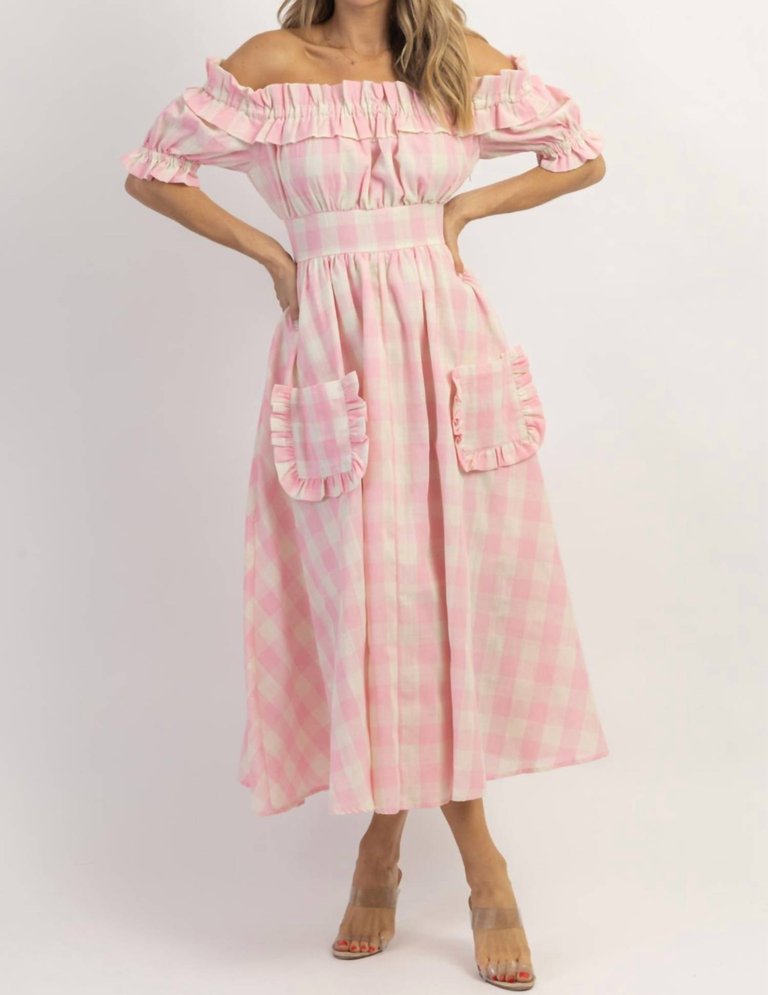 Dreamstate Gingham Maxi Dress - Pink