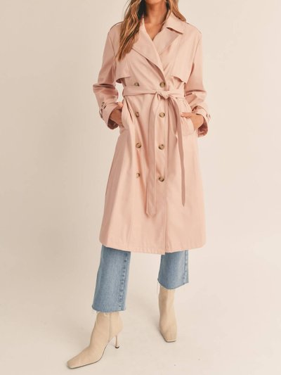 MABLE Faux Leather Trench Coat In Dusty Rose product