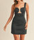 Illusion Mini Dress In Black - Black