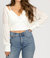 Layered Attached Knit Top - White