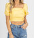 Linen Puff Sleeve Open-Back Crop