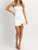 Linen Strapless Slit Mini Dress - White