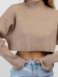 Mockneck Longsleeve Crop Sweater