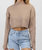 Mockneck Longsleeve Crop Sweater - Mocha