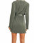 Pleated Shirt Dress In Olive