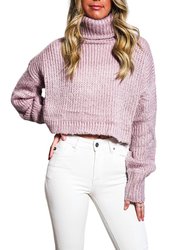 Rib-Knit Turtleneck Sweater