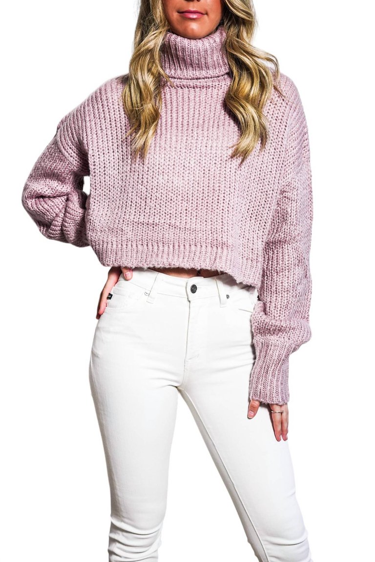 Rib-Knit Turtleneck Sweater