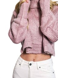 Rib-Knit Turtleneck Sweater