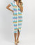 Stripe Crochet Midi Dress - Siesta Blue