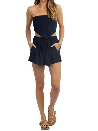 MABLE Surf Gauze Crop And Short Set In Navy product