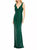 Ieena- Sequined Low Back Bow Shoulder Gown - Emerald