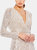 Long Sleeve Ruched Faux Wrap Sequined Gown