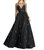 Sheer Sleeve Ball Gown - Black