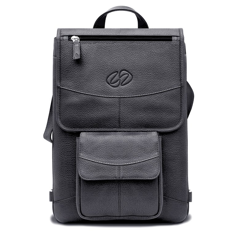16" MacCase Premium Leather MacBook Pro Flight Jacket W/ Backpack Opt - Black