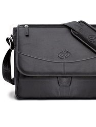 MacCase Premium Leather Messenger Bag - Black