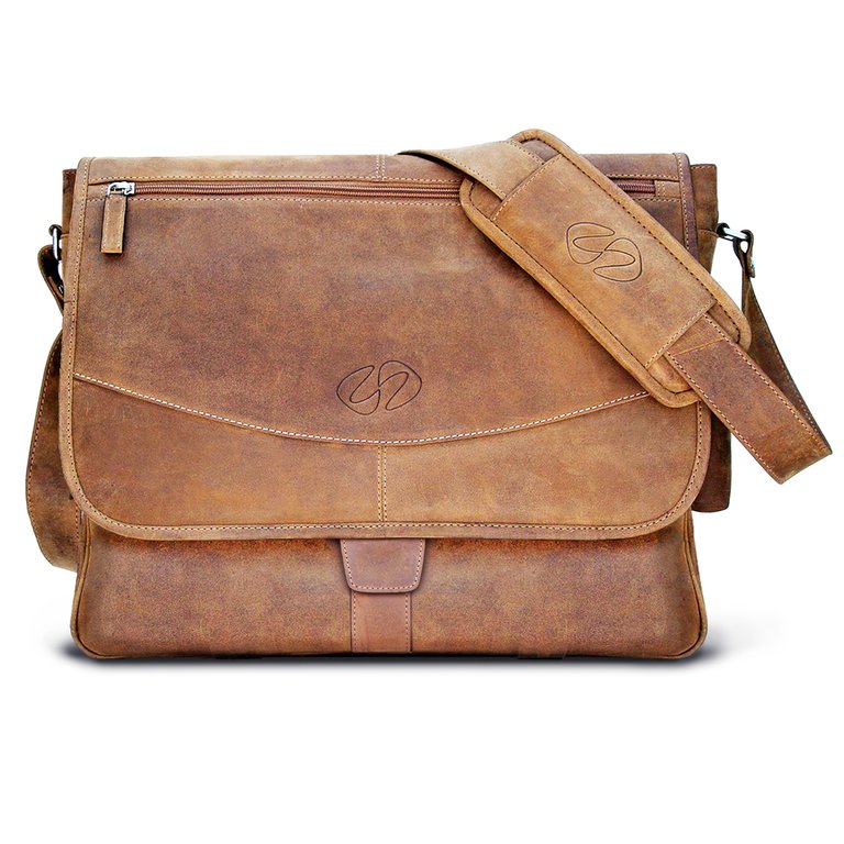 MacCase Premium Leather Messenger Bag - Vintage