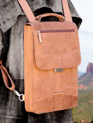 MacCase Premium Leather Vertical BriefCase Backpack