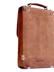MacCase Premium Leather Vertical BriefCase Backpack