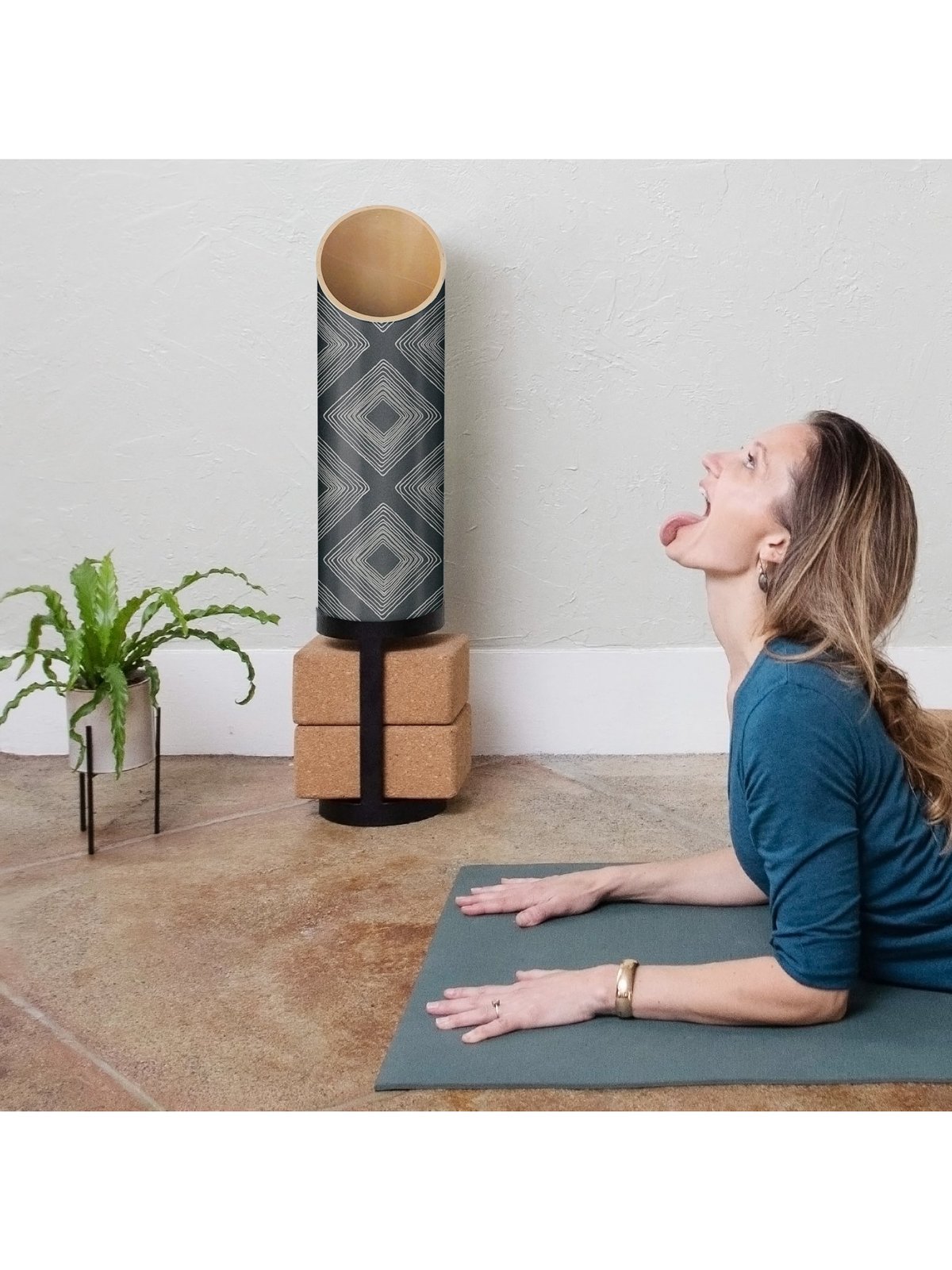 Rhombi Yoga Mat Storage Wooden Tube