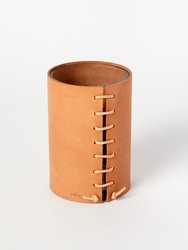 Natural Leather Wrapped Vase