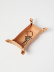 Rectangular Laced Natural Leather Tray  - Natural