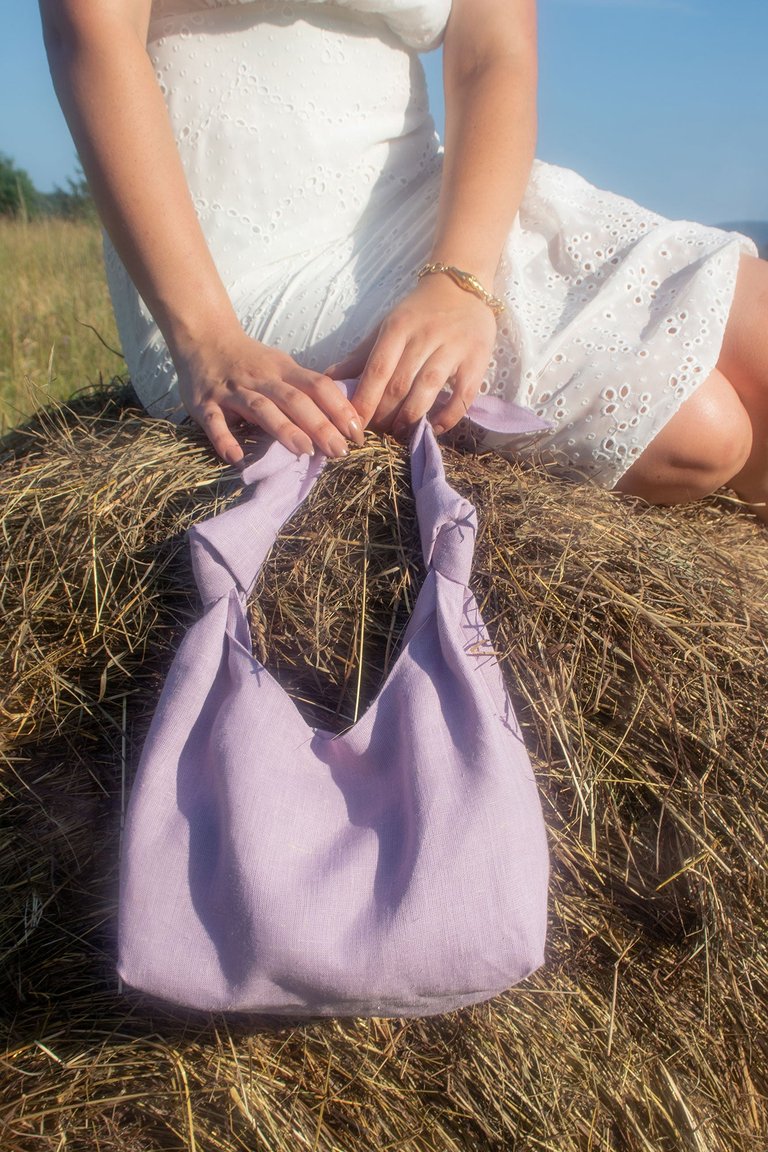 Nodo Linen Tote in Lavender - Lavender