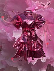 Dragon Fire Dress - Pink Metallic