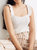 Crocheted Ruffle Strap Sweater Tank - White