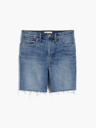 High Rise Mid Length Denim Shorts