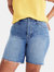 High Rise Mid Length Denim Shorts